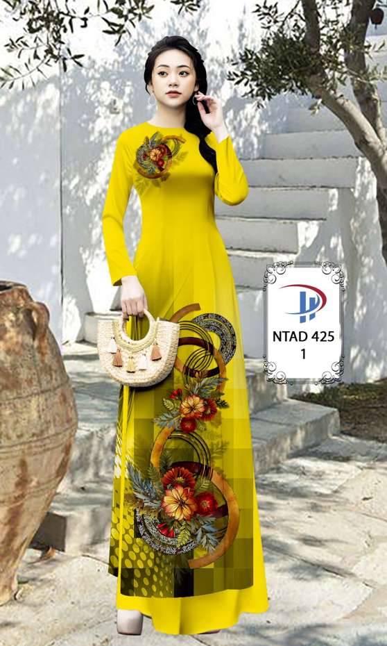 Vải Áo Dài Hoa In 3D AD NTAD425 7